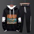 Two piece Sweater Suits Long Sleeves Hoodie Drawstring Pants Sports Wear for Man 1  XL