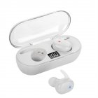 Tws Bluetooth-compatible 5.0 Wireless  Stereo  Earphones Earbuds Digital Display In-ear Noise Reduction Waterproof Headphone With Charging Case White