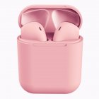 Tws Macaron I12 Wireless Headphones Bluetooth Earphone Headset Super Bass Sound Earbuds Pink