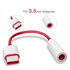 Type C Male To 3.5mm Earphone Headset Jack Adapter Aux Audio Cable Converter red