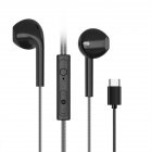 Type-c In-ear Mobile Wire Control Headset Bass Stereo Music Earphones 