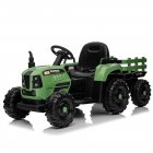 US 12V Ride On Tractor With Trailer 3-speed Adjustable Battery Powered Electric Tractor With Remote Control MP3 LED Light For Xmas Birthday Gifts Emerald