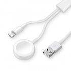 US 2 in 1 Wireless Charger for Apple Watch Series 1 2 3 4 USB Magnetic Charging Cable 3.3 feet/1meter for iPhone 7 8 X Max white
