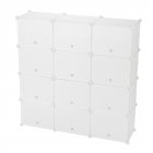 US 24-grids Portable Shoe Cabinet 3 Rows 8-tier Shoe Rack Organizer White