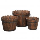 US 3pcs Planting Pots Retro Style Outdoor Reinforced Anticorrosive Flower-Shaped