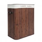 US Double-Lattice Natural Bamboo Laundry Basket with Handles Laundry Hamper
