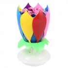 US Double Layers Lotus Musical Happy Birthday Candles Romantic Flower Light Cake Kids Party Gifts ãcolorfulã