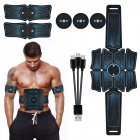 US Ems Waist  Fitness Abdominal Muscle Stickers Fitness Device Smart Charging Abdomen  Trainer as picture show