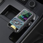 US Fm Transmitter Wireless Car Handsfree Bluetooth-compatible Mp3 Player With Type-c Port Pd Charging 3.1a Dual Display black