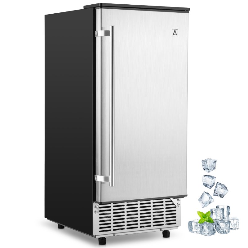 US ACEKOOL 85Lbs Commercial Ice Maker Machine Stainless Steel Undercounter Freestanding Ice Maker