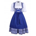 US GLORYSTAR Women Oktoberfest Costume Bavarian Beer German Drindl Dress For Halloween Carnival Blue XL