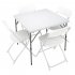 US N001 34in Foldable Square Table With Collapsible Legs Portable Lightweight Camping Table For Picnic Beach Outdoor Indoor White
