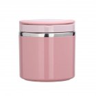 US LIZHOUMIL Portable Stainless Steel Breakfast  Cup Soup Bowl Thermal Storage Container Sealed Bento Box With Handle pink 1000 ml