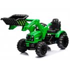 US Ride On Excavator 12V 2 Speeds Battery Powered Construction Vehicles Front Loader With Horn Safety Belt Digger For Boys Girls Birthday Christmas Gifts Green