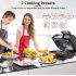 US ZSTAR 7 in 1 Indoor Grill with 4QT Air Fryer Combo 1750W Electric Contact Grill with Visible Window