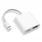 USB Camera Adapter USB Female OTG Converter Charging Interface Compatible with Phone 11 Pro X 8 7 6 Pad white