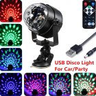 USB Disco Light Car Light 7 Color Changing 3W RGB Mini Crystal Magic Rotating Ball Effect Light Party Disco Club DJ Light Show With remote control