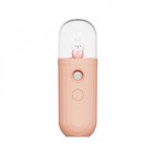 USB Rechargable Air Humidifier Handheld Portable Steamed Face Mist Spray for Home Bunny (pink)