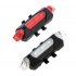 USB Rechargeable Bicycle Folding Lamp Red Tail Lamp Mountain Bicycle Warning Lamp