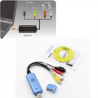 USB2.0 Converter Audio Video Capture Grabber Adapter for Win/XP/7/8/10 PAL KY USB Video Capture Card blue