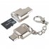 USB3 1 Card Reader Single TF High Speed TYPE C for Huawei Sumsung Silver