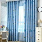 Underwater World Printing Window Curtain for Kids Room Shading Decor Blue cloth_1 meter wide x 2.7 meters high