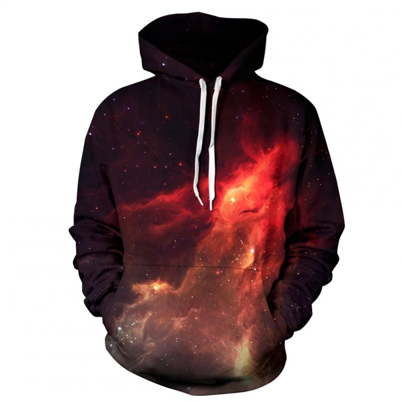 Unisex Fashion 3D Digital Flame Printing Hoodies All-match Chic Drawstring Tops flame_S