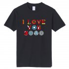 Unisex Fashion Letters I Love You 3000 Pattern Soft Breathable Cotton T-Shirt