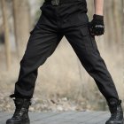 Unisex Overalls Trousers Tactical Training Trousers Loose Wear-resistant Pants Black training six pockets_185=2XL