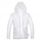 Unisex Sun Protection Jacket Solid Color Uv Protective Clothing For Summer Outdoor Running White L