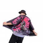 Unisex Vintage Koi Pattern Kimono Chinese Style Loose Sleeve Cotton Shirts Koi black_XL