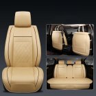 Universal All Car Leather Support Pad Car Seat Covers Cushion Accessories Warm beige standard single