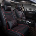 Universal All Car Leather Support Pad Car Seat Covers Cushion Accessories Black and red luxury single