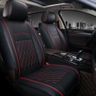 Universal All Car Leather Support Pad Car Seat Covers Cushion Accessories Black and red standard version single
