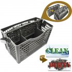Universal Breathable <span style='color:#F7840C'>Cleaning</span> Basket for Dish Washing Machine gray
