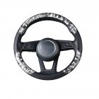 Universal leather printing Car Steering-wheel Cover 38CM Sport styling Auto Steering Wheel Covers Anti-Slip Grey print_38cm