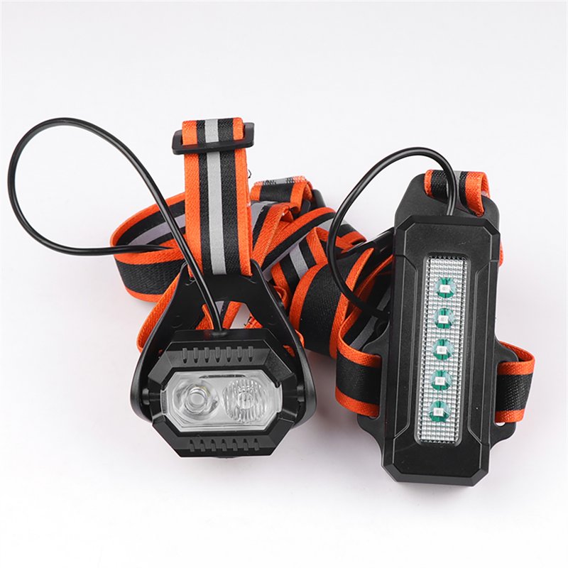 Usb Rechargeable Chest Light Wearable Waterproof 2t6 Led Light With Led Warning Lights On Back For Outdoor Running Cycling As shown