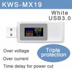 Usb Test Meter 0.96-inch Ips Hd Color Lcd Screen 160 Degrees Wide Viewing Angle Charger Tester Voltmeter Ammeter White KWS-MX18L