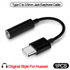 Usb Type C To 3.5mm Headphones  Adapter Earphone Audio Aux Cable For Xiaomi Samsung Huawei black