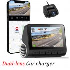 V55 Dash Cam 4k with Screen Ultra-clear Parking Monitor Double Tape Wifi Recorder