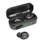 V8 TWS Wireless Earphones Bluetooth 5.0 Headset Mini Stereo Headphones Touch Control Sports Earbuds with 350mAh Charging Compartment black