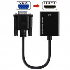 VGA to HDMI Adapter 1080P HD Audio TV AV HDTV Video Cable with Audio  black