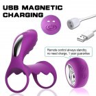 Vibrating Penis Ring G-spot Dildo Vibrator Cock Ring Silicone <span style='color:#F7840C'>Sex</span> <span style='color:#F7840C'>Toy</span> Remote Control Vibrating Loop Remote control purple