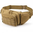 Waist  Bag Oxford Cloth Waist Pack Multi-pocket For Camping Hiking Pouch Belt Bags Khaki_15 inches