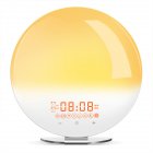 Wake  Up  Light, Sunrise Sunset Alarm Clock, Colorful Lights Natural Sounds, Dual Alarms Snooze Sleep Aid Bedside Lamp For Bedroom