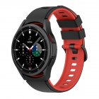 Watch Band Wristband Compatible For Samsung Galaxy Watch5 Watch4 Classic Dual-color Sports Silicone Strap black red