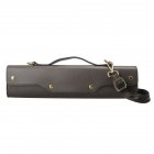 Water-resistant Flute Case Synthetic Leather Gig Bag Box for Western Concert Flute with Adjustable Shoulder Strap Brown
