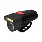 Waterproof COB USB Rechargeable LED Cycling MTB Bike Bicycle Head Light Tortch Lamp black + black head 112g