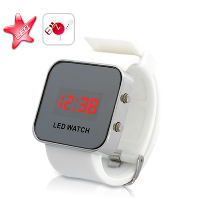Mirror LED Watch with Rubber Strap