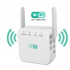 WiFi 300Mbps Amplifier WiFi  Router 2 External Antenna Wifi Range Amplifier white_American wire gauge